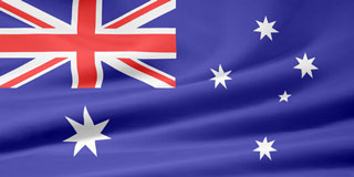 rippled Australian flag